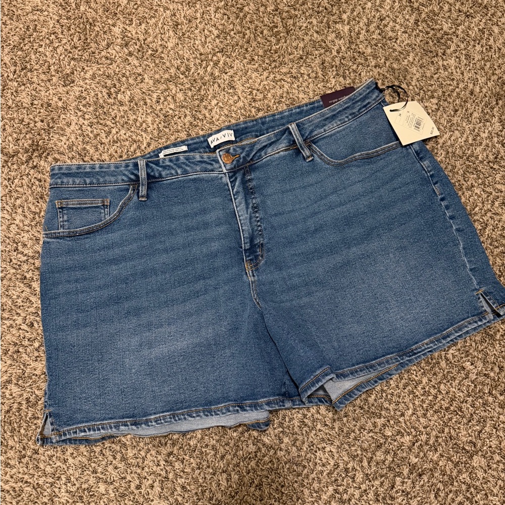 High rise midi shorts